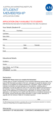 AMI Student Membership Application