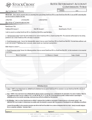 StockCross Roth IRA Conversion Form