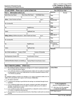 USCIS Form I-751 Petition to Remove Conditions on Residence