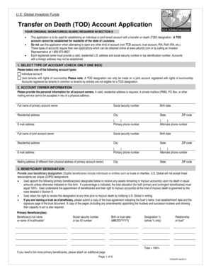 Transfer on Death (TOD) Account Application