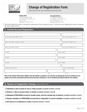 Change of Registration Form - US Global Investors