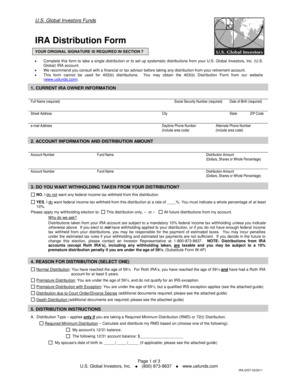 IRA Distribution Form
