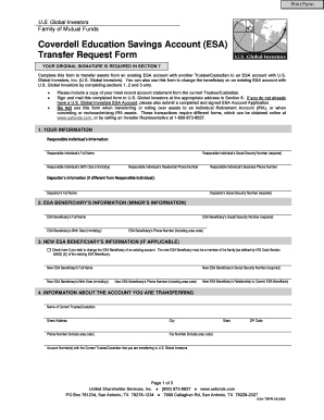 Coverdell ESA Transfer Request Form