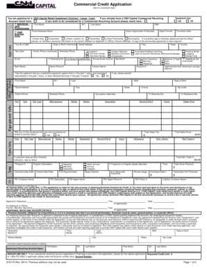 Commercial Credit Application