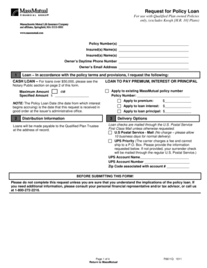 Request for Policy Loan Form