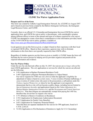 USCIS Fee Waiver Application Form