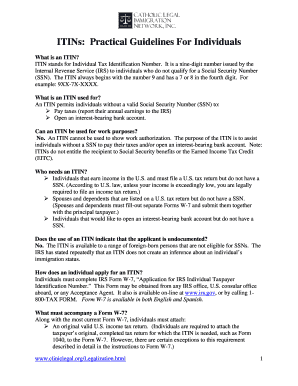 ITIN Application Guidelines