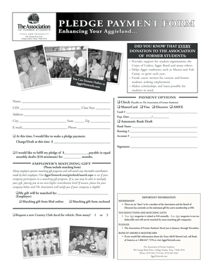Aggie Former Students Pledge Payment Form