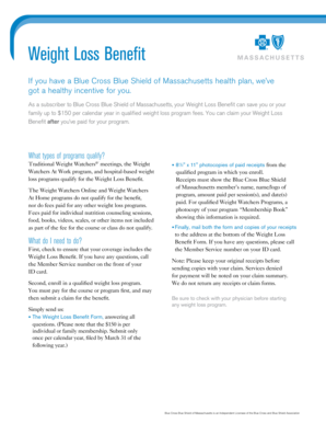 Blue Cross Blue Shield Weight Loss Benefit Form