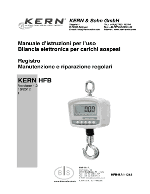 Fillable online bilanceonline kern hfb bilanceonline ... Bilance per carichi sospesi