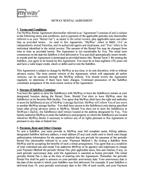 MYWAY RENTAL AGREEMENT - MyWay Mobile Storage