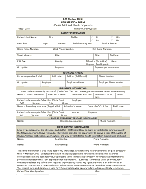 Hospital forms for patients - Patient Registration bFormb - I-b70b Community Hospital