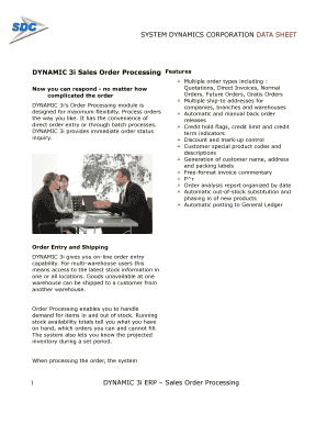 SYSTEM DYNAMICS CORPORATION DATA SHEET