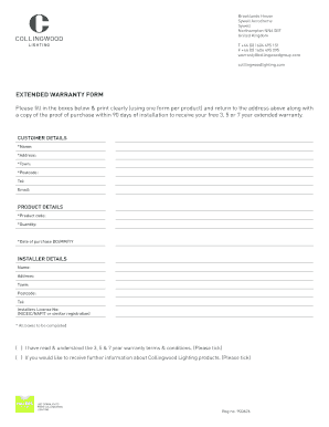 Extended Warranty Form