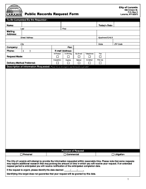 Public Records Request Form Laramie WY 82073 - cityoflaramie