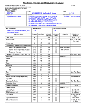 How to bill as a consultant - Attachment F-Sample Card Production File Layout