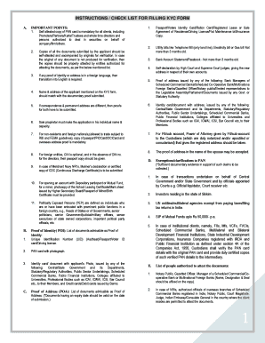 INSTRUCTIONS / CHECK LIST FOR FILLING KYC FORM IMPORTANT POINTS: 1 - highsight