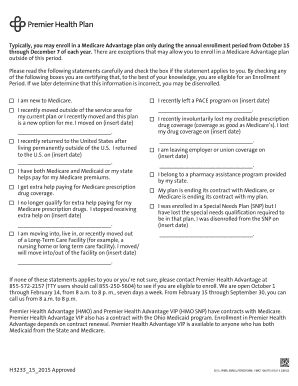 Medicare sep chart 2024 - (HMO) Enrollment Period Form - Premier Health Plan - premierhealthplan