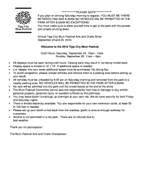 craft show application template