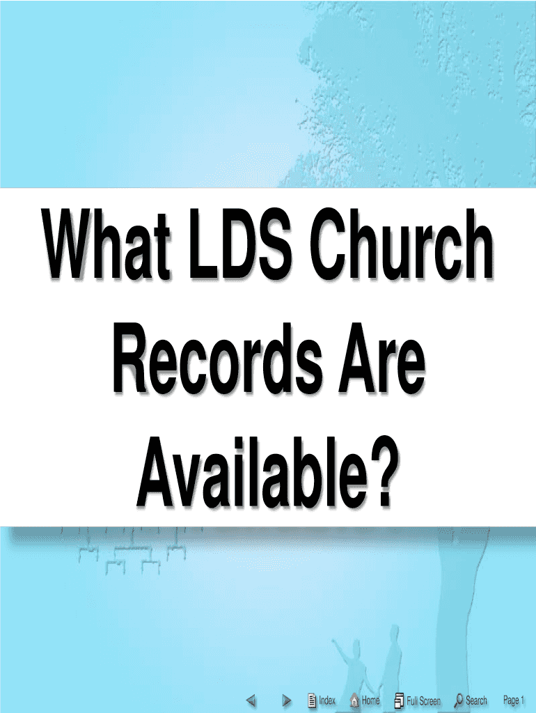 Fillable Online ogdenfsl What LDS Church Records Are Available? Ogden FamilySearch