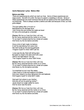 Carrie Lyrics Fill Online, Printable, Fillable, Blank pdfFiller