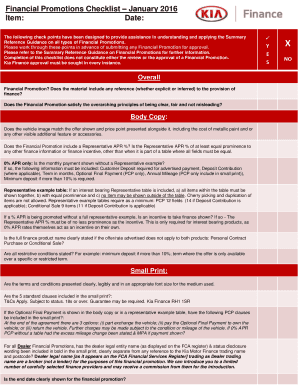 KMF Financial Promotions Checklist - Hyundaicapital.co.uk