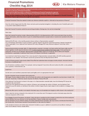 Financial Promotions Checklist - hyundaicapital co