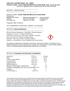 Product placement proposal - PRODUCT NAME: Cuccio Naturale Manicure Cuticle Soak Date: January 02, 2014