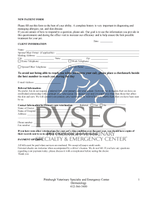 NEW PATIENT FORM Please fill out this form to the best of your ability