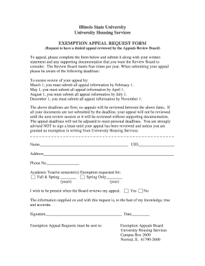 Bappealb form for web - University Housing Services - Illinois State - housing illinoisstate