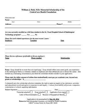 Download the bapplication formb - CentraCare