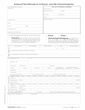 German Oversized/Heavy Transport Permit Application