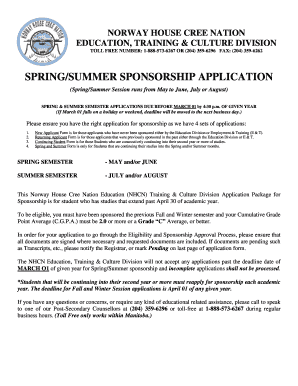 Spring and Summer Application bFormb - Norway House Cree Nation - nhcn