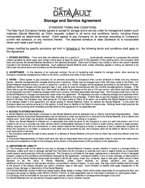 Boat storage agreement template - Storage and Service Agreement - The Data Vault