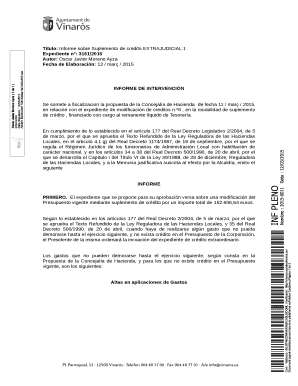 Informe sobre Suplemento de crdito EXTRAJUDICIAL 1 Oscar