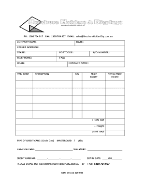 Order Form Brochure Displaysdoc