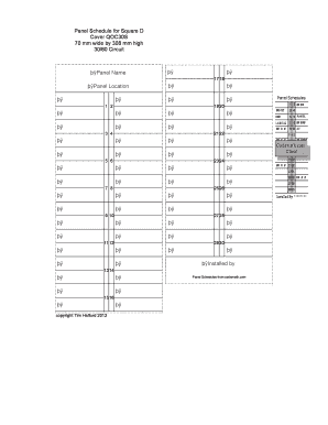 Panel Schedule for Square D Cover QOC30S 70 ... - CodeMath.com