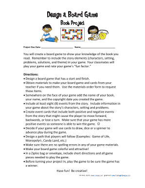 Fillable Online oakgrovees dekalb k12 ga Design a Board Game - Oak ...