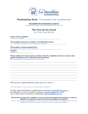 Nomination Criteria Critres de nomination - lesmarmitonsorg