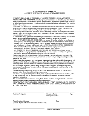 Accident waiver and release of liability form - Mobbsworld