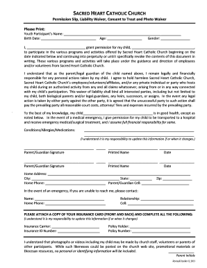 Parent/Guardian Permission and Liability Waiver & - Sacred Heart ... - sacredheartrowlett