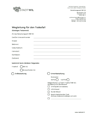 Wegleitung fr den Todesfall - stadtwilch