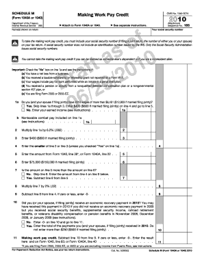 Fillable Online B2010 Form 1040b or 1040A Schedule M Fax Email Print ...