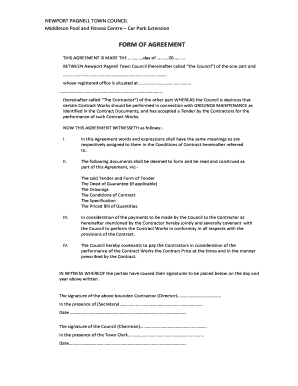 Form of Agreement.pdf - Newport Pagnell Town Council - newport-pagnell org