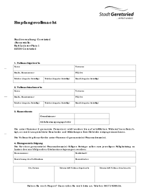 Empfangsvollmacht - Geretsriedde