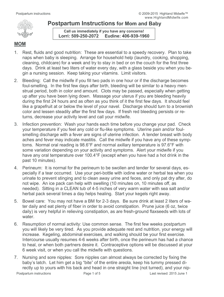 discharge postpartum Preview on Page 1