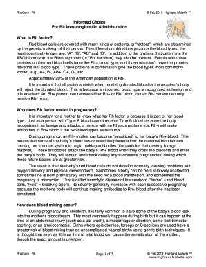 Blood type combination - Informed Choice for Rh Immunoglobulin Administration