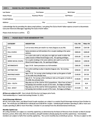 Leagues amp Fee Schedule Registration bFormb - The Club at North bb