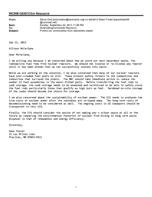 Tenths of an hour chart - 2013/09/23 - Comment (10990) Form E-mail sponsored by Sierra Club regarding WC RM-GEIS - pbadupws nrc