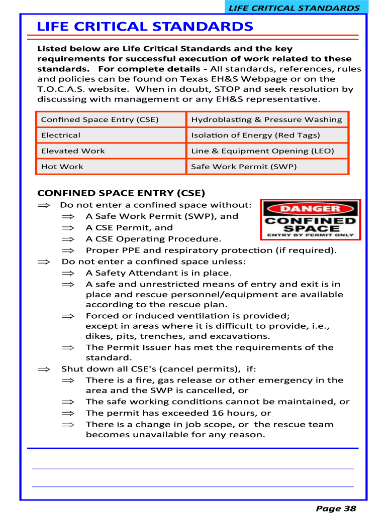 life critical standards Preview on Page 1